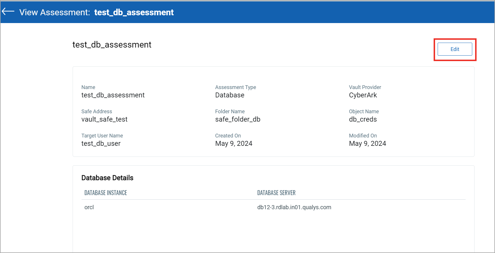 View Assessment details screenshot.