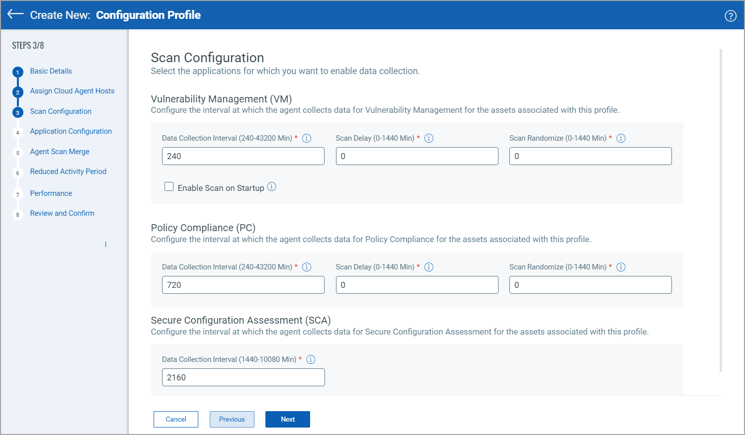 Scan Configuration