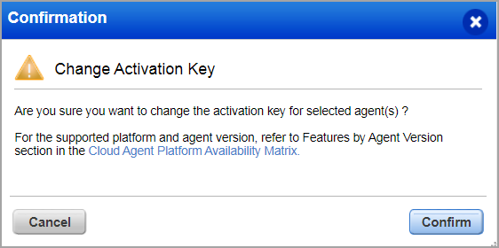 change activation key confirmation.