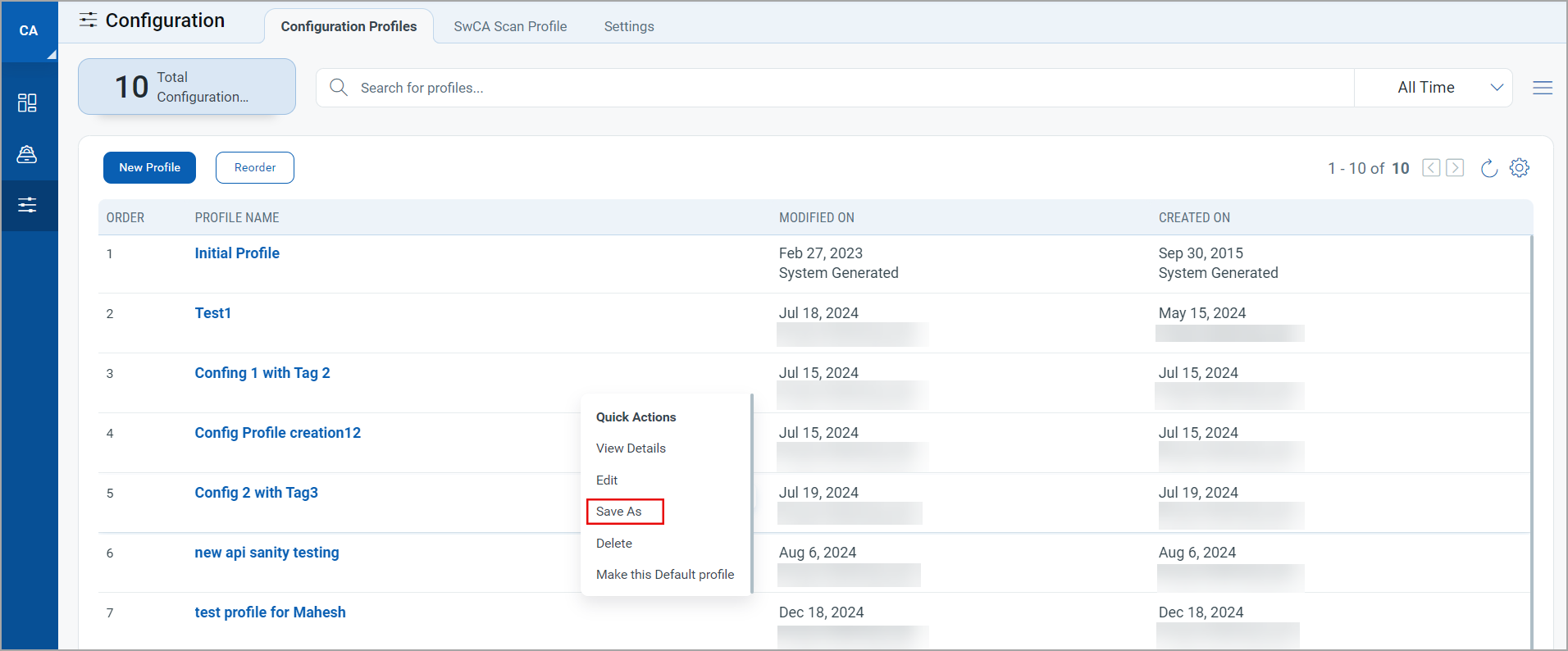 Clone Configuration Profile