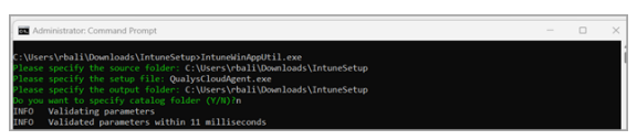 Command line prompt for Intune.