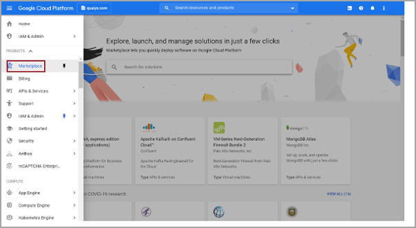 Google Cloud Platform-Home Screen.