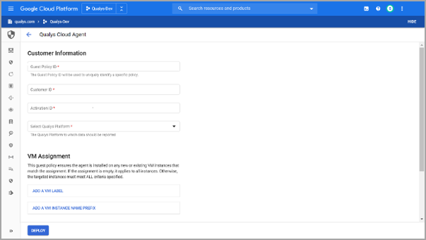 Cloud Agent Configuration Window.