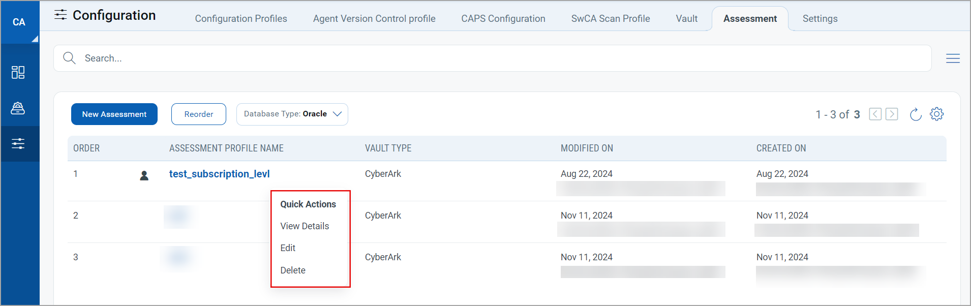 View Quick Actions menu screenshot.