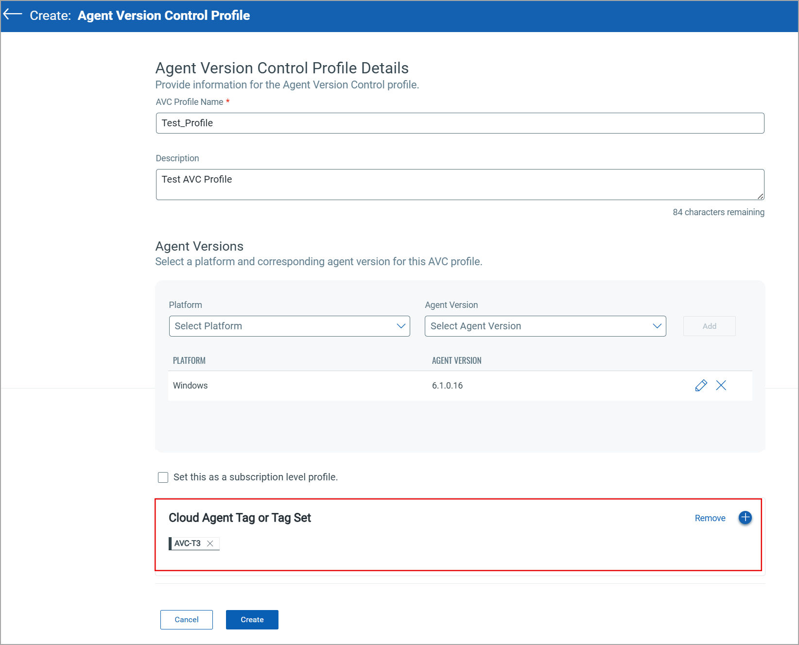 Create a tag-based AVC profile workflow.