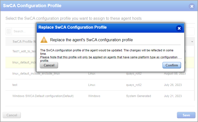 updating the config profile that is assigned.