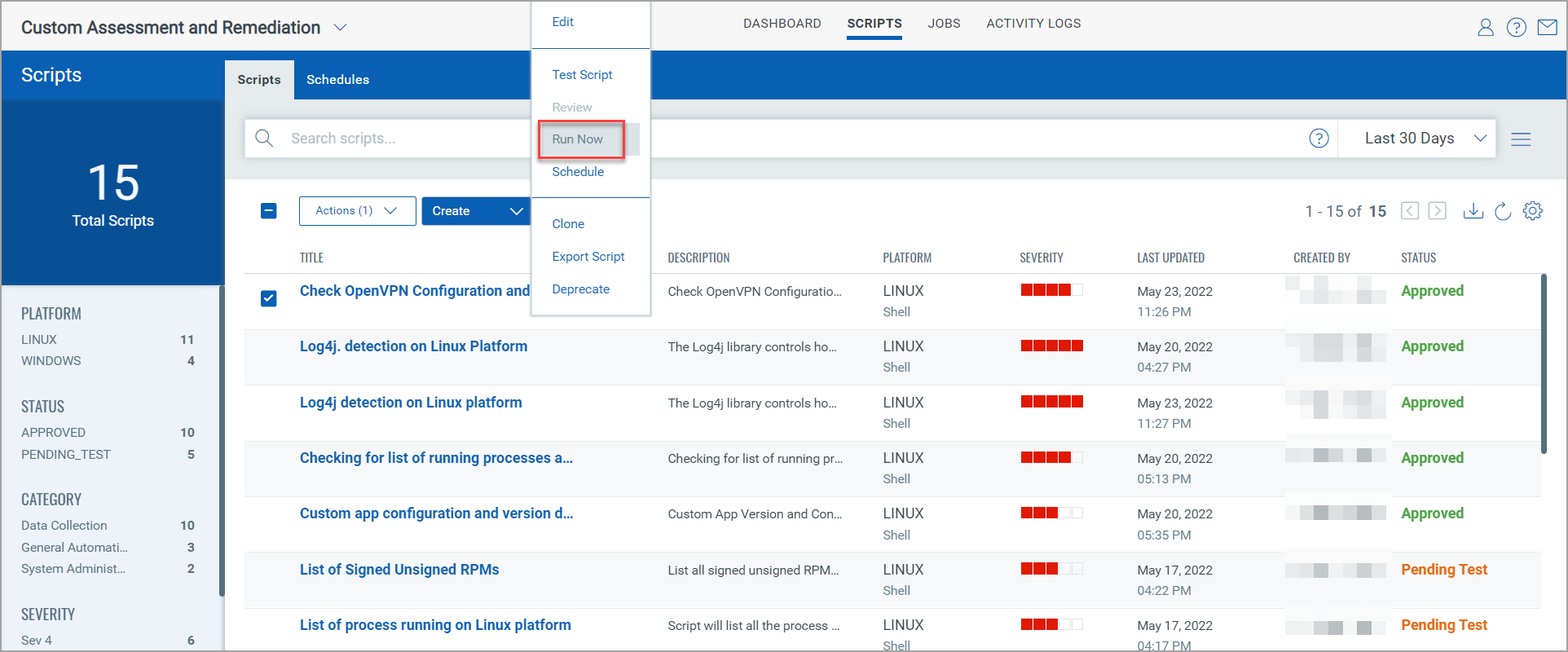 Image for Run Now option