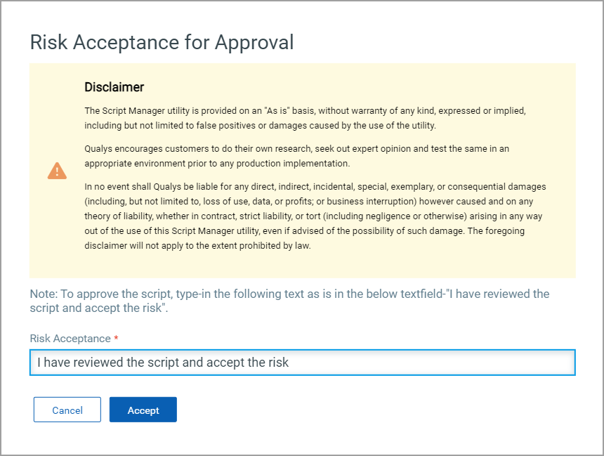 Risk Aceptance