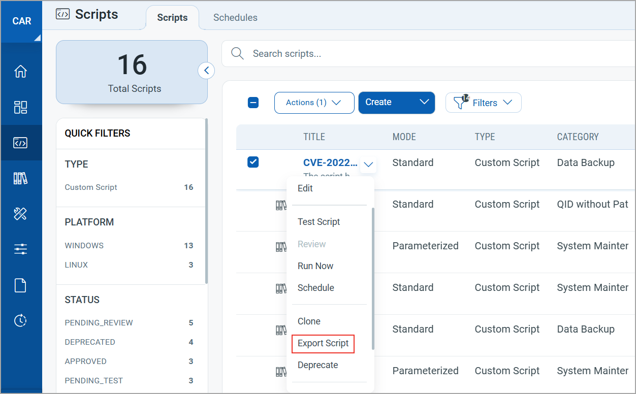 Export Script