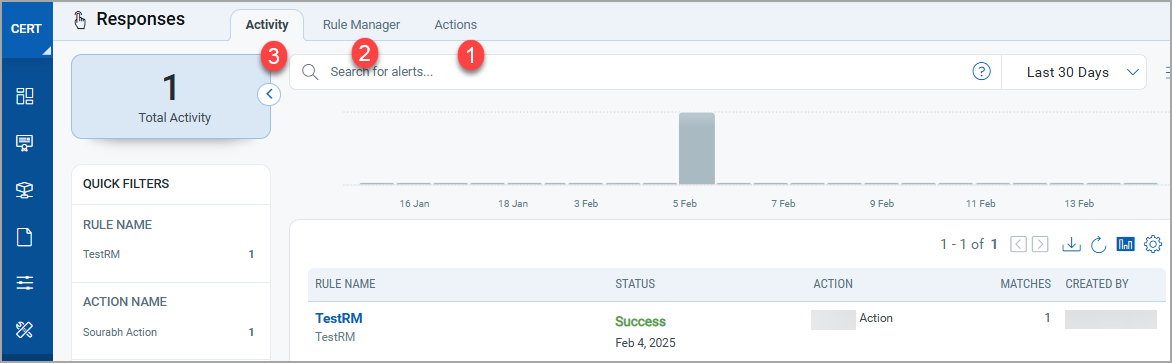 Steps to create alert based responses