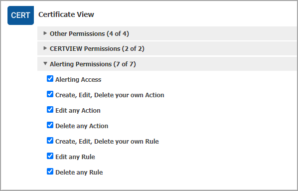 Alerting Permissions