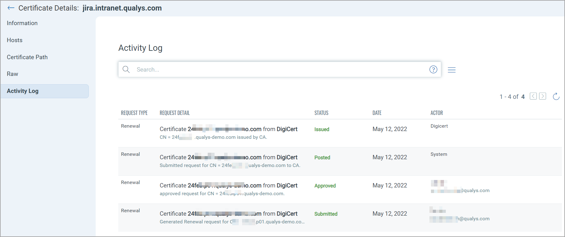 View Activity Log