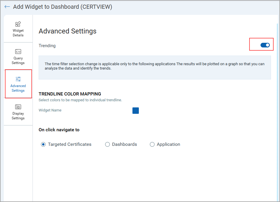 select the Trending toggle from Advanced Settings of Widget. 