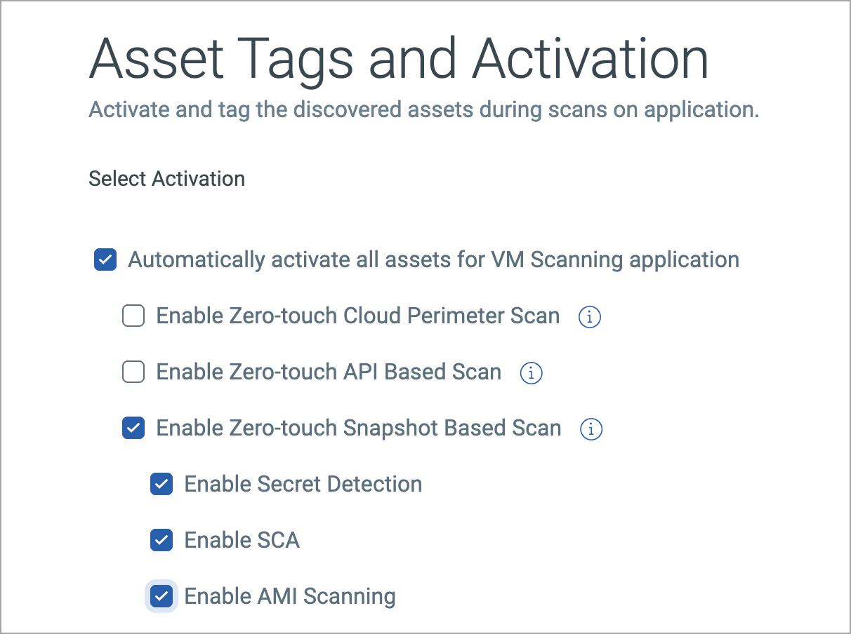 Tags and Activation section screenshot