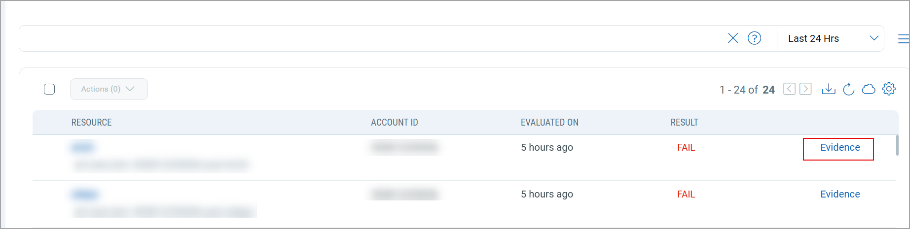 Menu options to view in cloud provider's console.