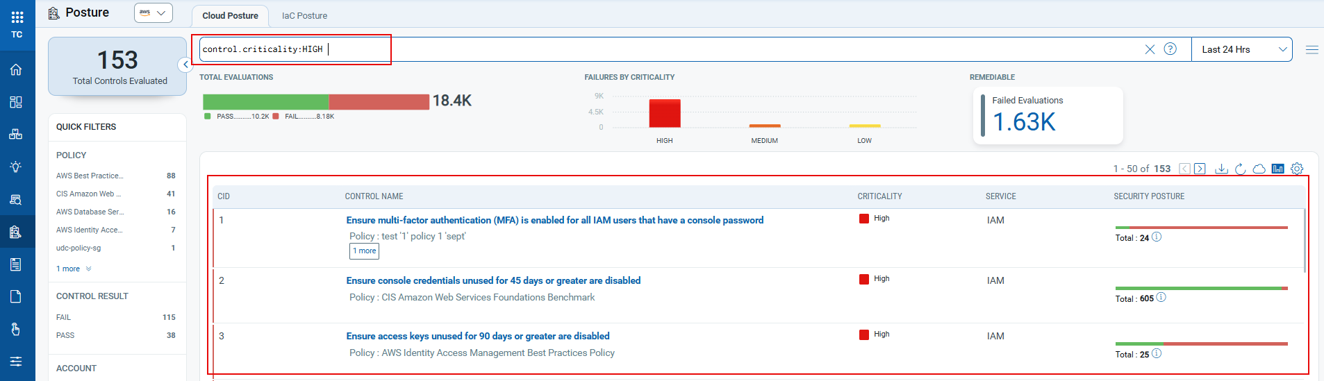 Controls that match your search query are displayed in the seach results.