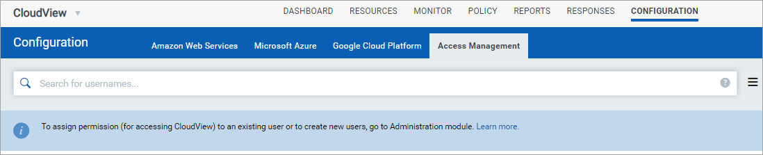 Location of Access Management tab.