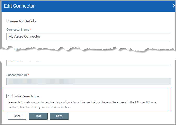 Option to enable remediation for existing Azure connector