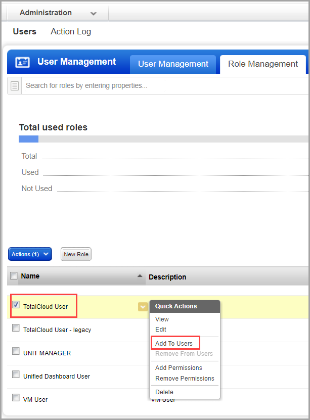 Select the Predefined role and add users to it to simply assign full access permissions to a user.