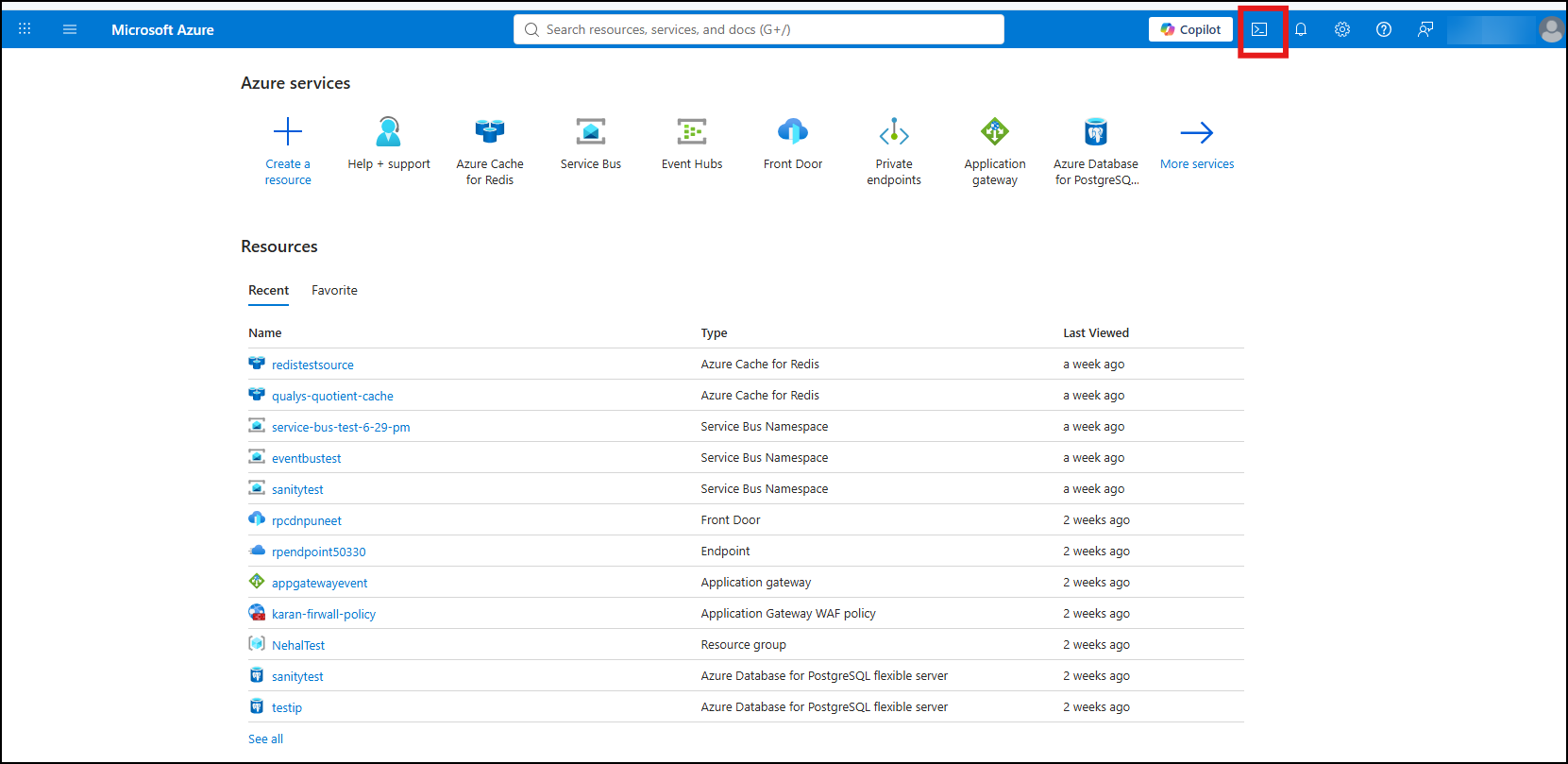 Open Azure Cloud Shell