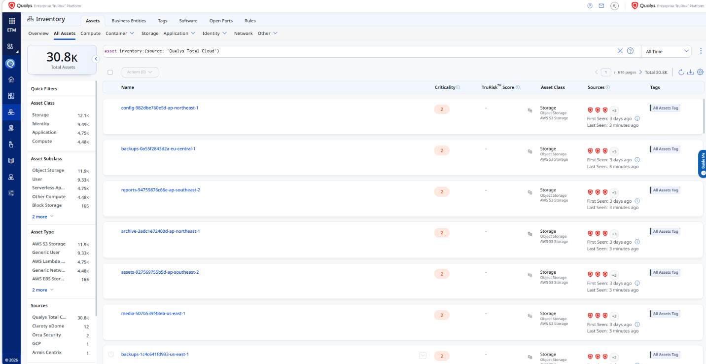 TotalCloud misconfiguration findings in ETM