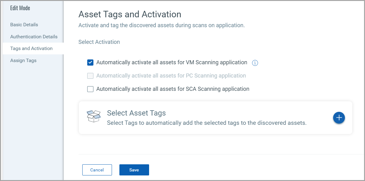 Tags and Activation for GCP Connectors