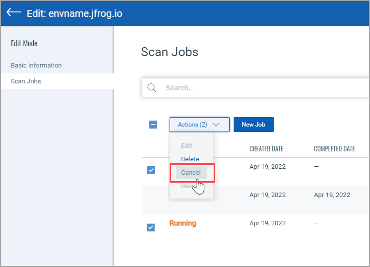 Cancel Scan Jobs