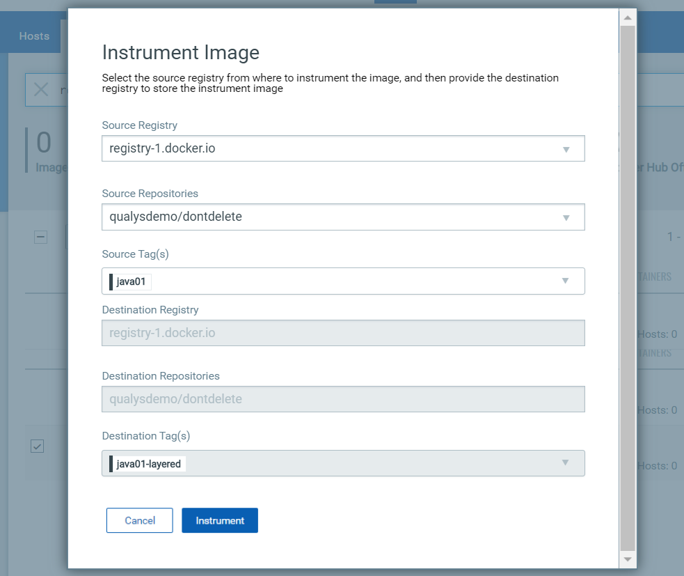 Instrument Image settings