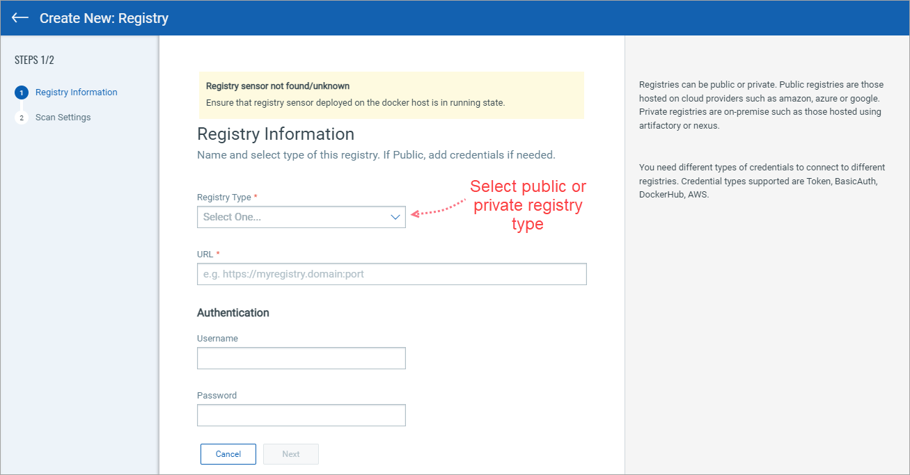 Create New Registry