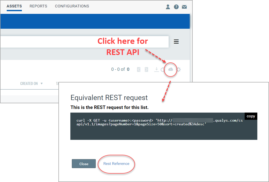 Viewing the REST API for a list on the UI.