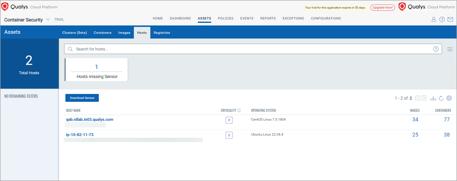list of assets in your environment