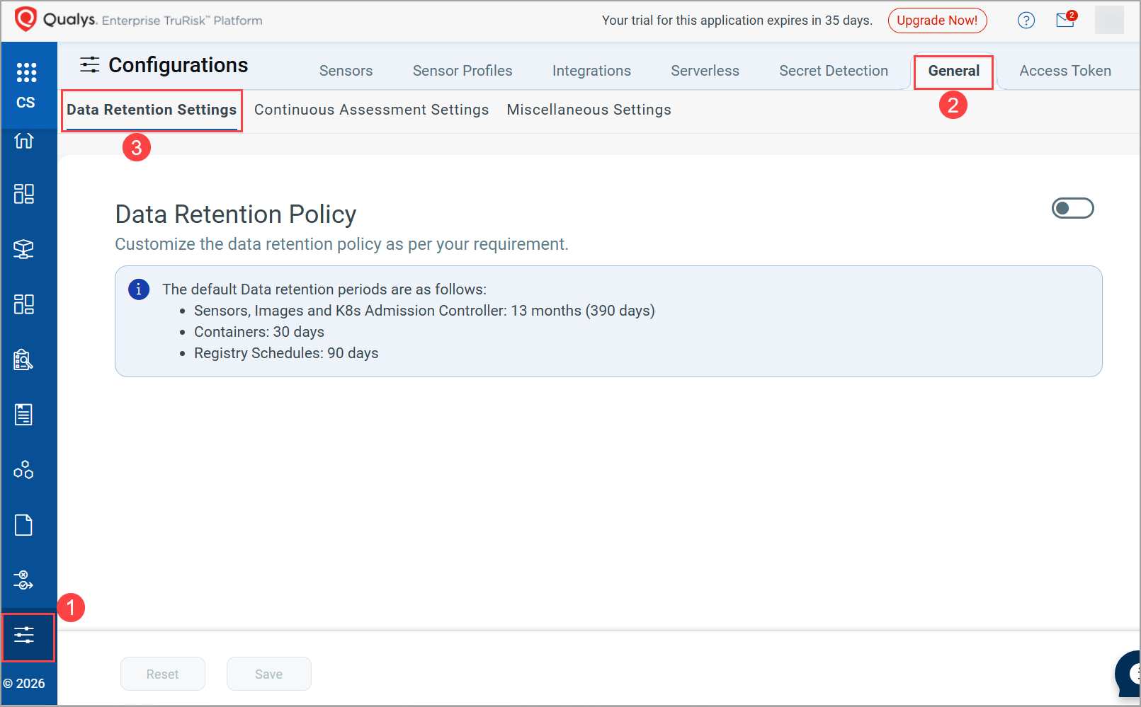 Data Retention Policy of CS