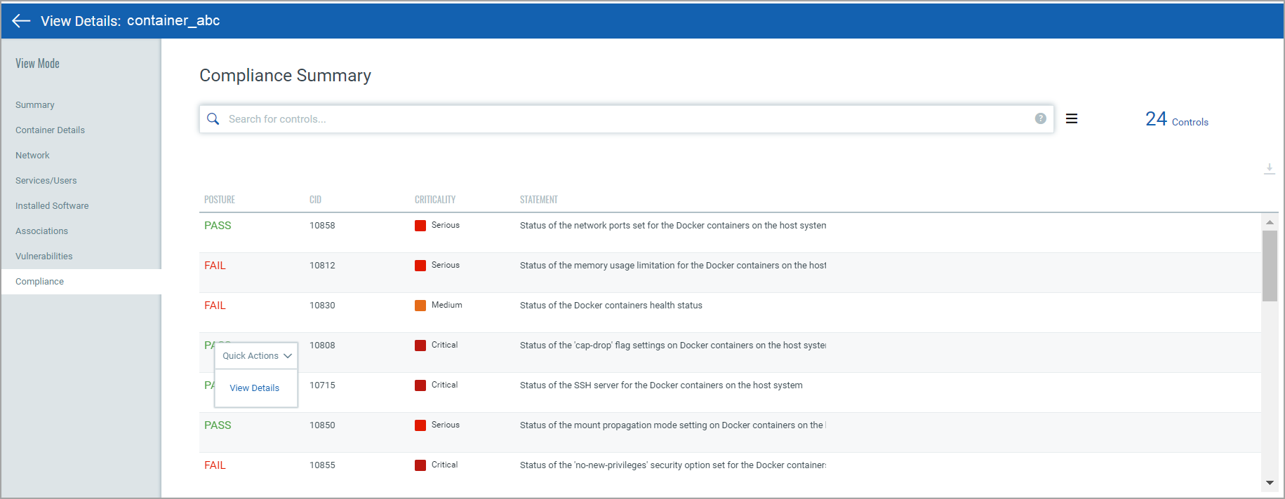 Compliance in Control Details