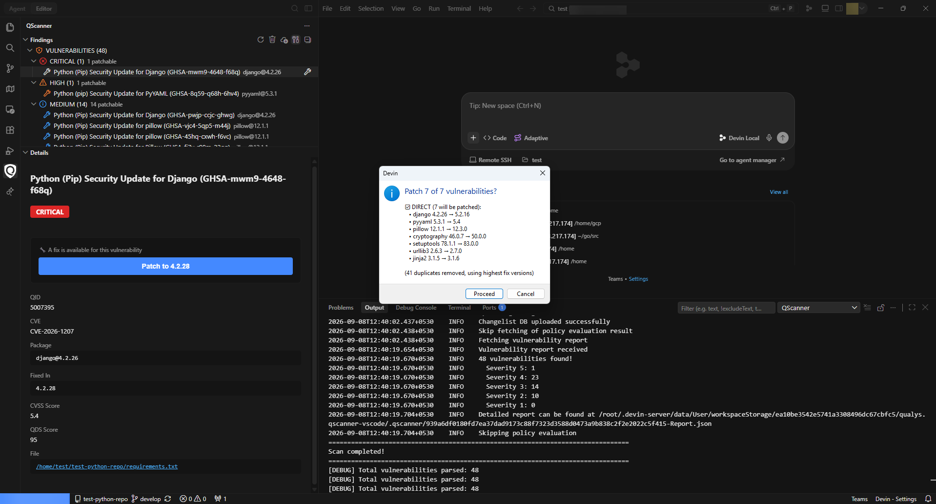 QScanner batch patch dialog