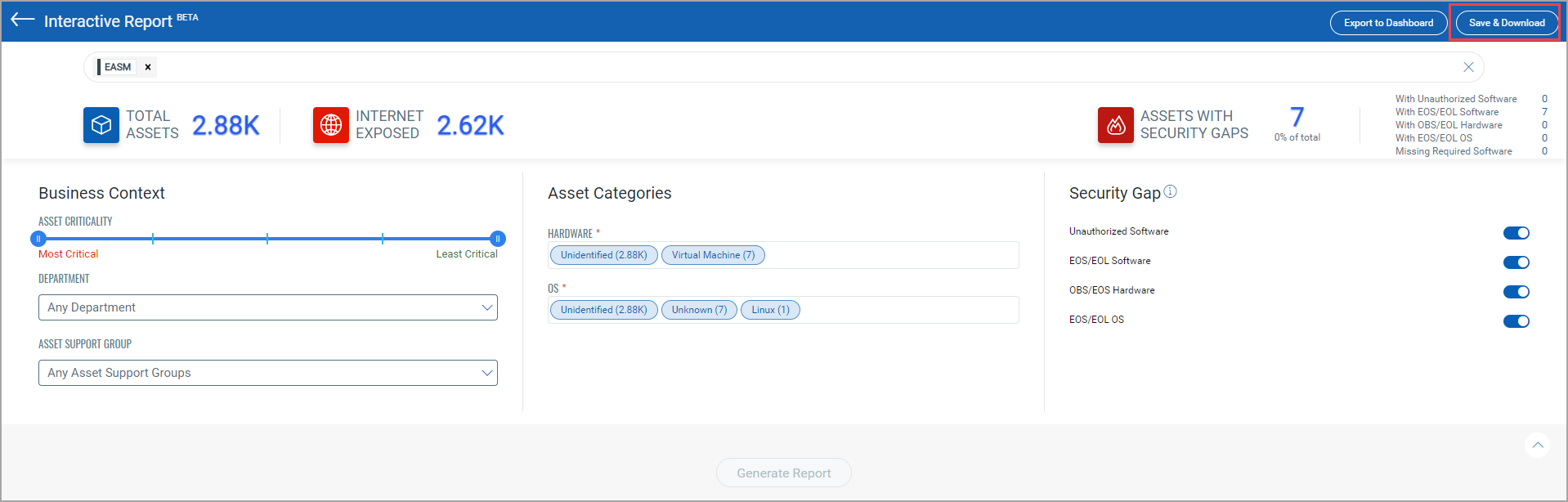 Save Interactive Download Report