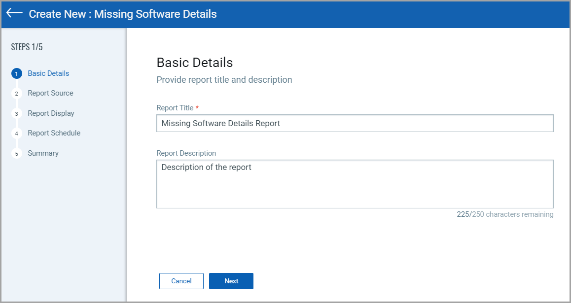 Missing Software Details Basic