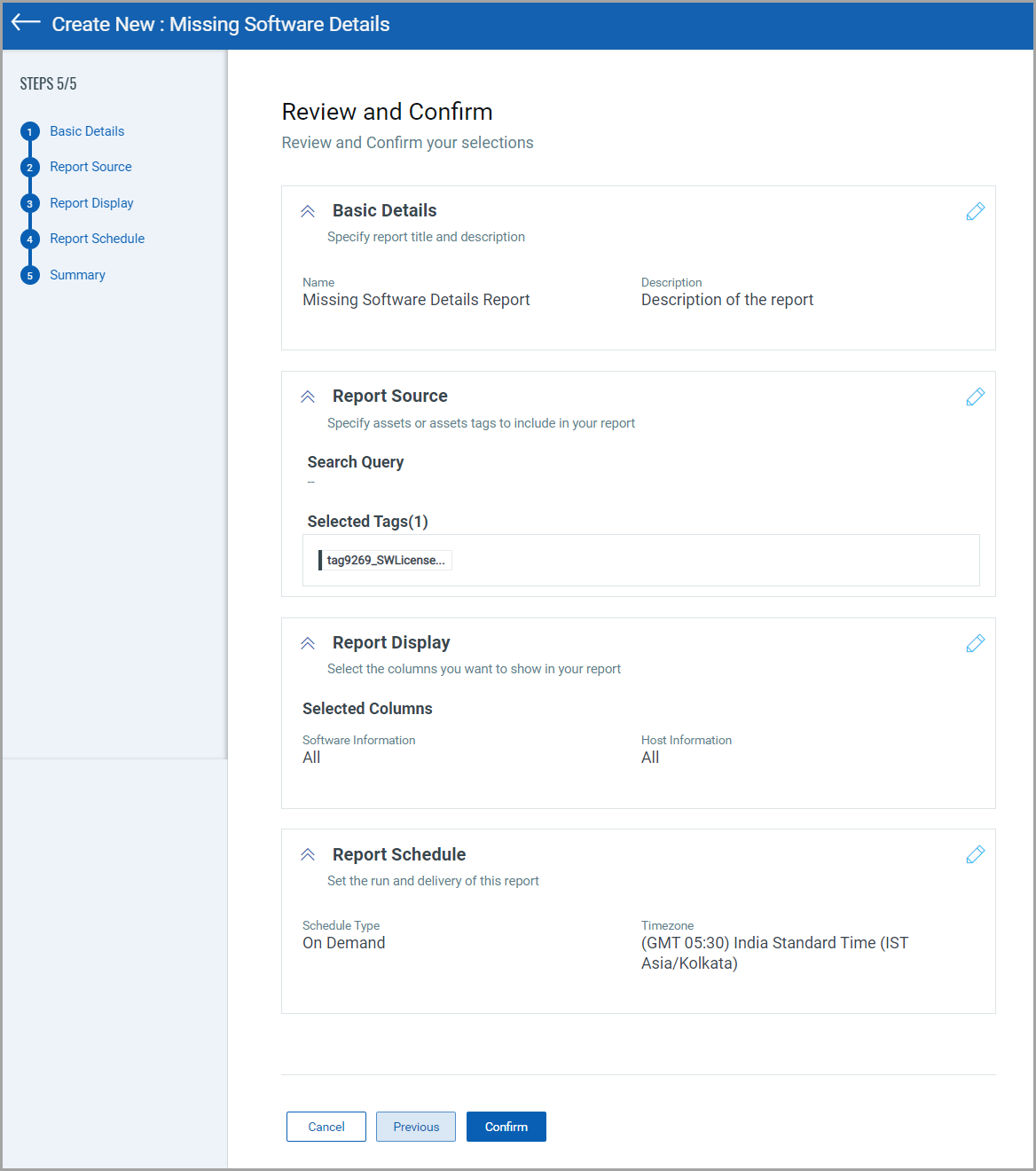 Missing Software Reports Summary