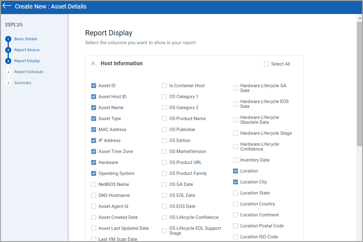 Report display