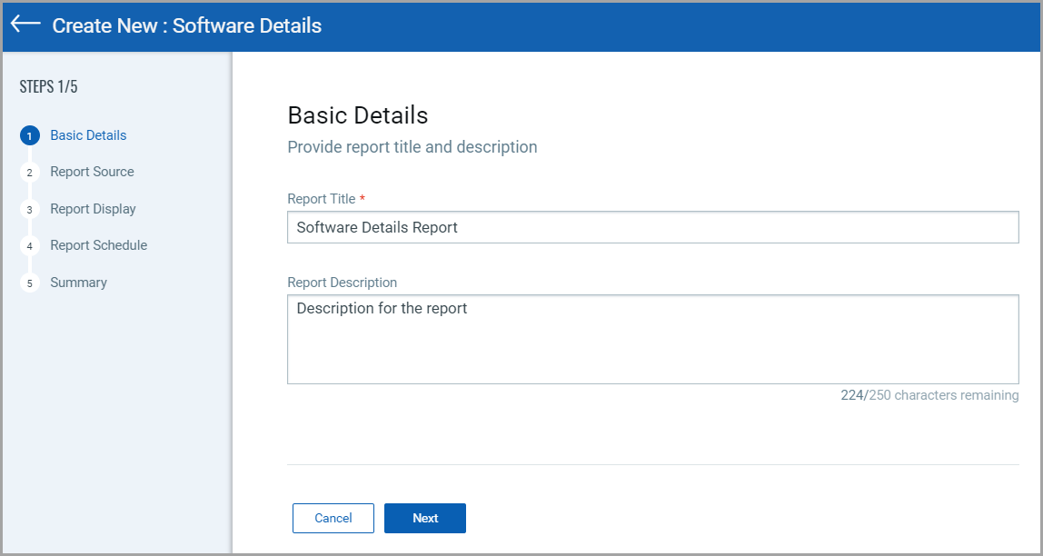 Software basic details