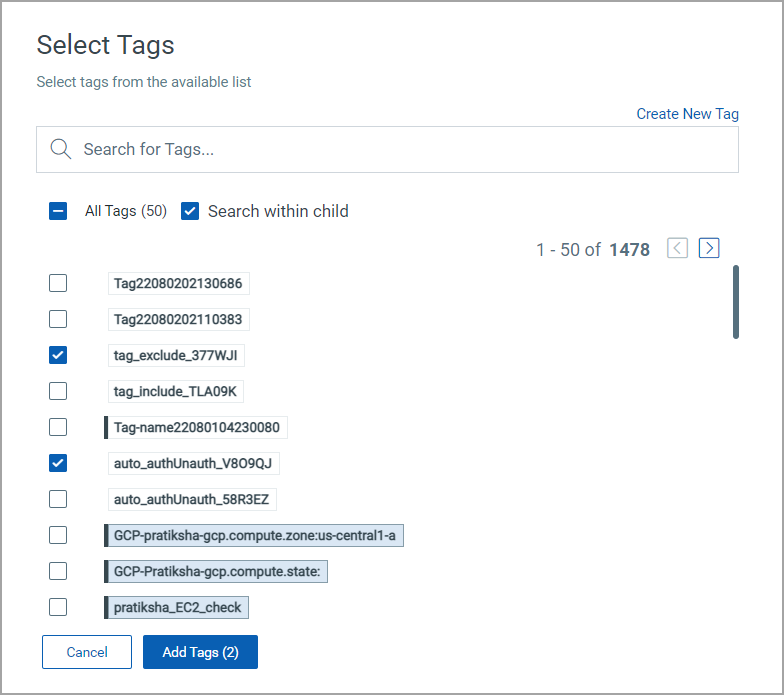 Select tags