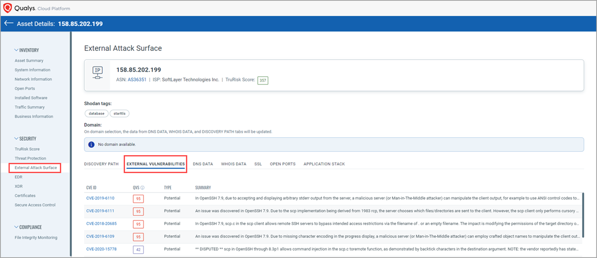 EAMS External Vulnerabilities