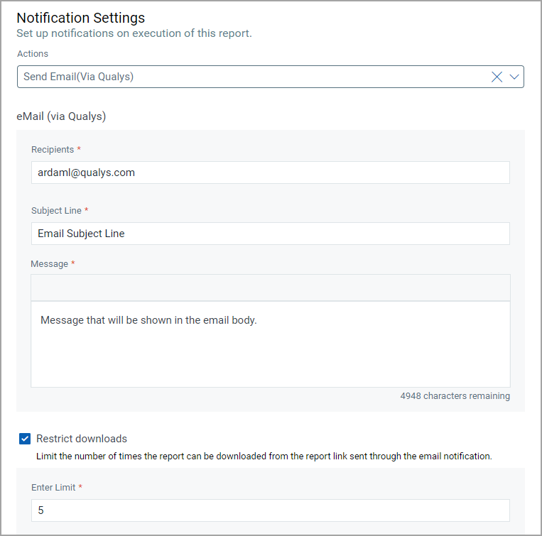 Email Notification in Reports