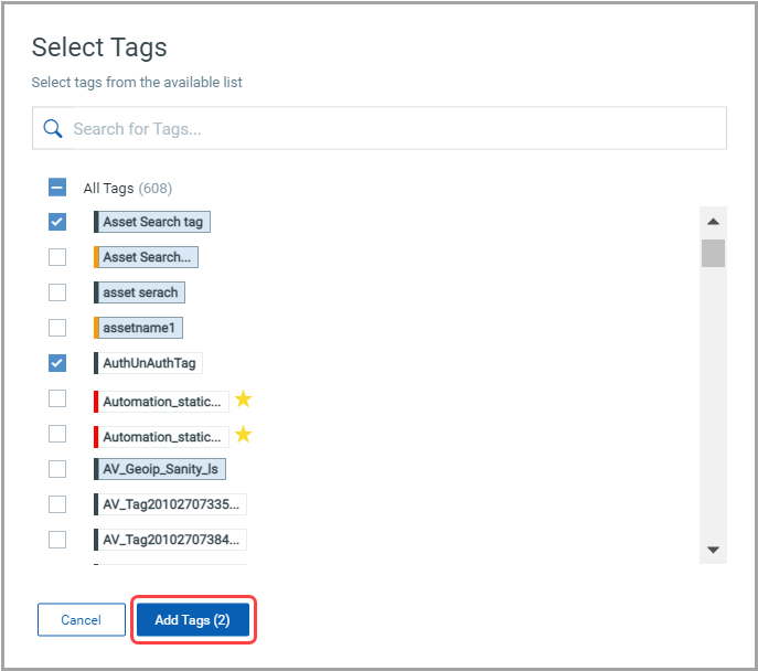 Select tags