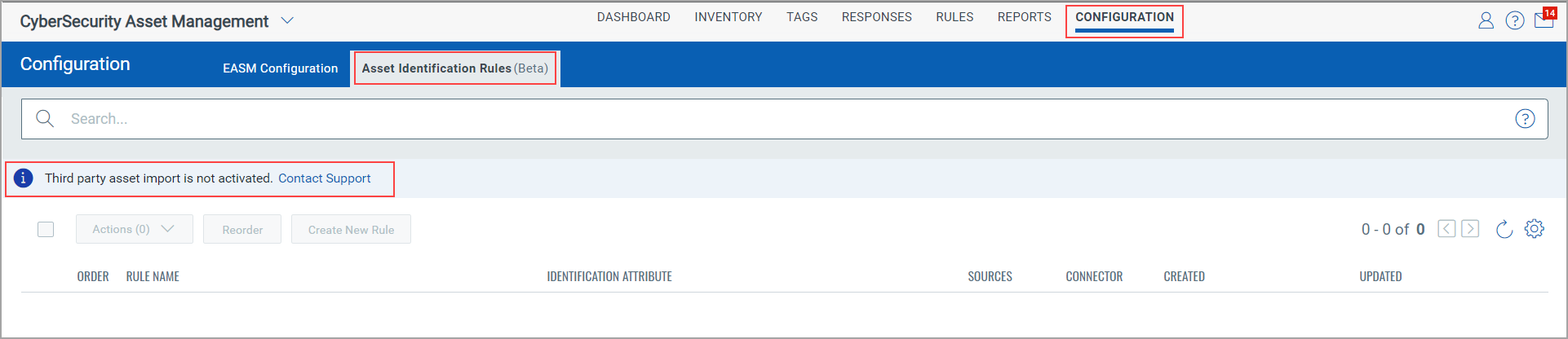 Asset Identification Rules (Beta) tab.