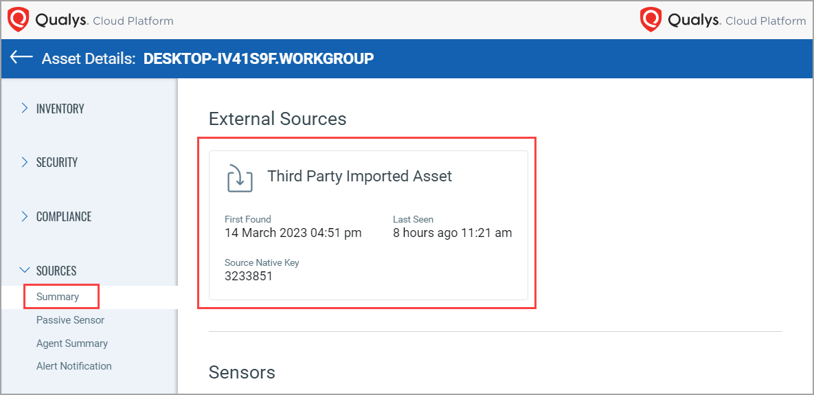 Third Party Vuln Imported Assets.