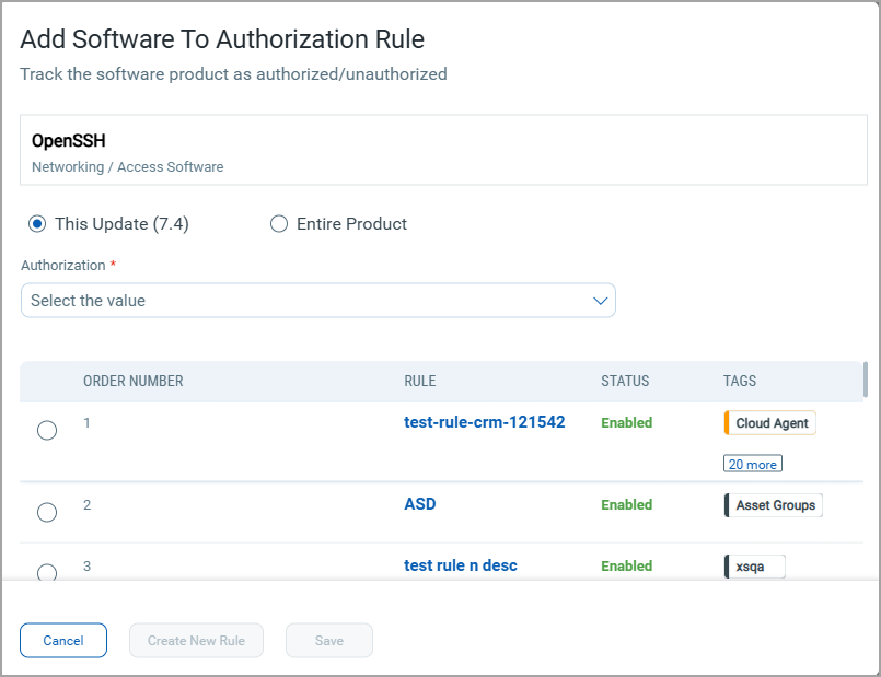 Add to authorization rule.