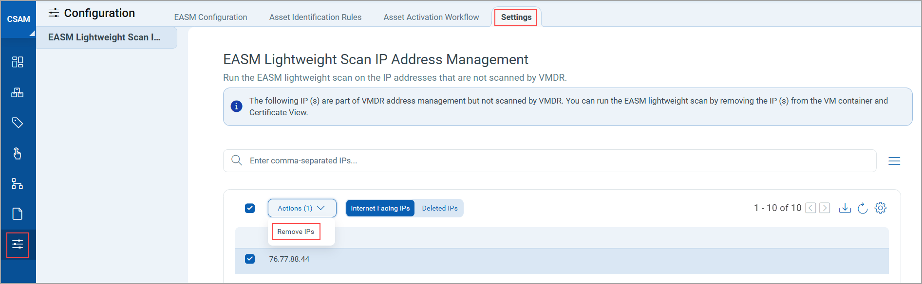 EASM lightweight scan IP address management.