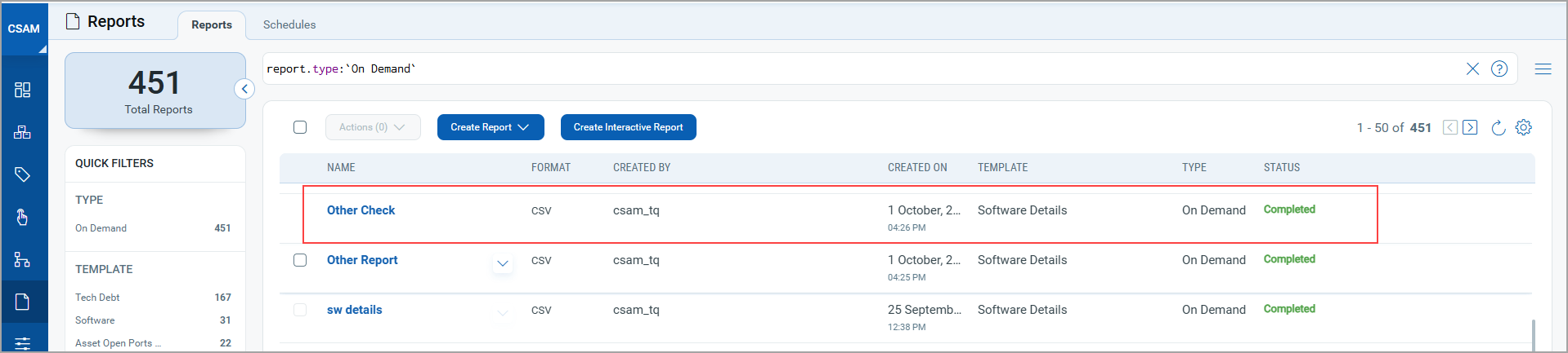 Software report