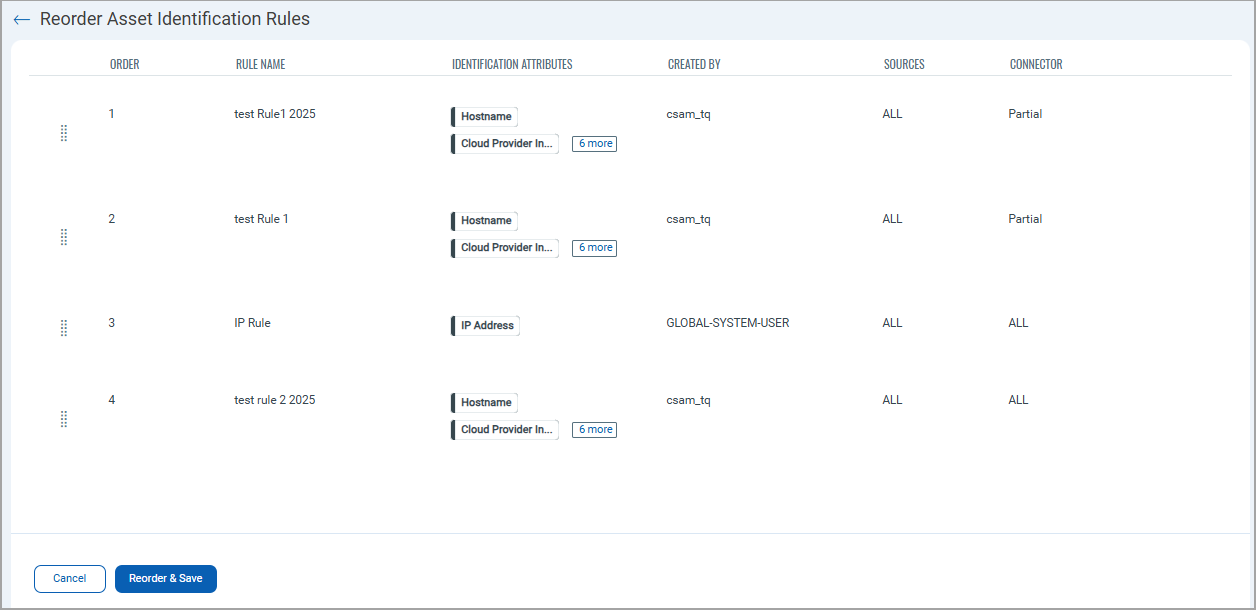 After asset identification rule reordering.