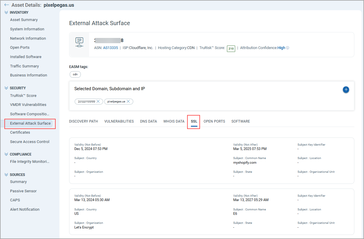 Asset Details SSL